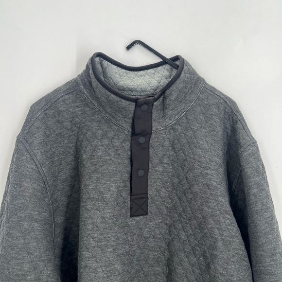 Marine Layer Men's Reversible Corbet Pullover In Charcoal Mid Heather Grey